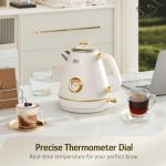 Hazel Quinn Retro 1.7L Electric Kettle - Pearl White