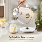 Hazel Quinn Retro 1.7L Electric Kettle - Pearl White