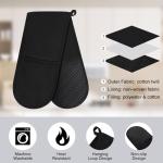 Philorn Black Silicone Heat Resistant Double Oven Mitts