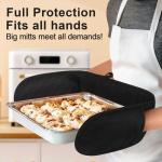 Philorn Black Silicone Heat Resistant Double Oven Mitts