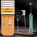 Rechargeable Handheld Milk Frother with Stand