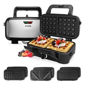 Metine 3-in-1 Waffle Maker & Sandwich Press