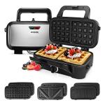 Metine 3-in-1 Waffle Maker & Sandwich Press
