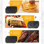 Metine 3-in-1 Waffle Maker & Sandwich Press