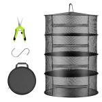 Herb Drying Rack with Black Zippers and Hook