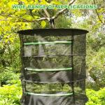 Herb Drying Rack with Black Zippers and Hook