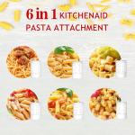 Pasta Maker Attachment for Kitchenaid Mixer, 6 Shapes