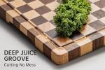 Acacia Wood End Grain Cutting Board with Handle