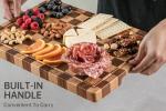 Acacia Wood End Grain Cutting Board with Handle