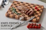 Acacia Wood End Grain Cutting Board with Handle