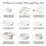 Bazova 22-Piece Non-Stick Ceramic Cookware Set
