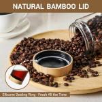 4-Pack 16oz Glass Jars with Airtight Bamboo Lids