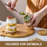 4-Pack 16oz Glass Jars with Airtight Bamboo Lids