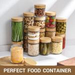4-Pack 16oz Glass Jars with Airtight Bamboo Lids