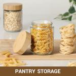 4-Pack 16oz Glass Jars with Airtight Bamboo Lids