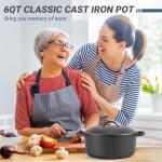 6 QT Cast Iron Dutch Oven with Lid and Handles