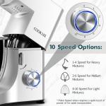 COOKLEE 9.5 Qt Electric Stand Mixer - Silver