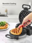Classic Round Waffle Maker with Nonstick Plates