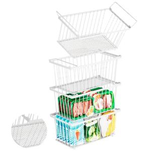 ANJUBAN Stackable Freezer Organizer Bins - 4 Pack