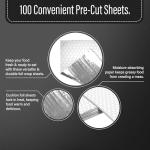 Aluminum Foil Sandwich Wrap Sheets - 100 Pack