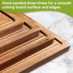 Large Wooden Cutting Boards Set with Juice Grooves