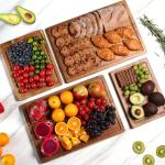 Large Wooden Cutting Boards Set with Juice Grooves