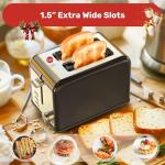 YSSOA 2-Slice Stainless Steel Toaster with Wide Slots