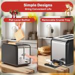 YSSOA 2-Slice Stainless Steel Toaster with Wide Slots