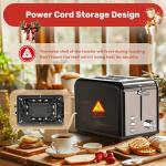 YSSOA 2-Slice Stainless Steel Toaster with Wide Slots