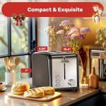 YSSOA 2-Slice Stainless Steel Toaster with Wide Slots