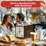YSSOA 2-Slice Stainless Steel Toaster with Wide Slots