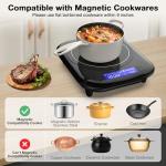 GIHETKUT 1800W Single Induction Cooktop with Touch Control
