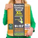 Extra Large Reversible Bamboo Cutting Board 18 Inch