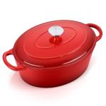 E-far 7QT Red Enamel Dutch Oven with Lid