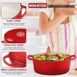 E-far 7QT Red Enamel Dutch Oven with Lid