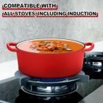 E-far 7QT Red Enamel Dutch Oven with Lid