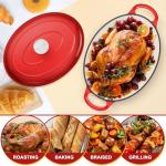 E-far 7QT Red Enamel Dutch Oven with Lid