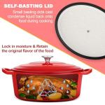 E-far 7QT Red Enamel Dutch Oven with Lid