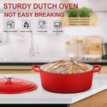 E-far 7QT Red Enamel Dutch Oven with Lid