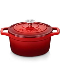 vancasso 3.5 QT Red Enameled Cast Iron Dutch Oven