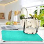 Absorbent Microfiber Dish Drying Mat - Teal Blue