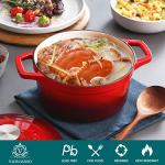 vancasso 3.5 QT Red Enameled Cast Iron Dutch Oven