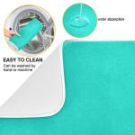 Absorbent Microfiber Dish Drying Mat - Teal Blue