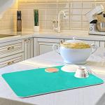 Absorbent Microfiber Dish Drying Mat - Teal Blue