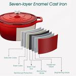 vancasso 3.5 QT Red Enameled Cast Iron Dutch Oven