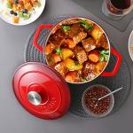 vancasso 3.5 QT Red Enameled Cast Iron Dutch Oven
