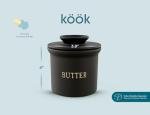 Ceramic Butter Crock with Lid - Matte Black