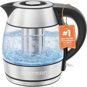 CHEFMAN 1.2L Cordless Electric Tea Kettle