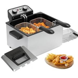 1800W Large Electric Deep Fryer with 3 Baskets