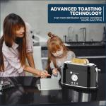 Retro 2-Slice Toaster with Wide Slots and Adjustable Settings